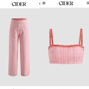 NWT Pink Tweed Matching Set from Cider!